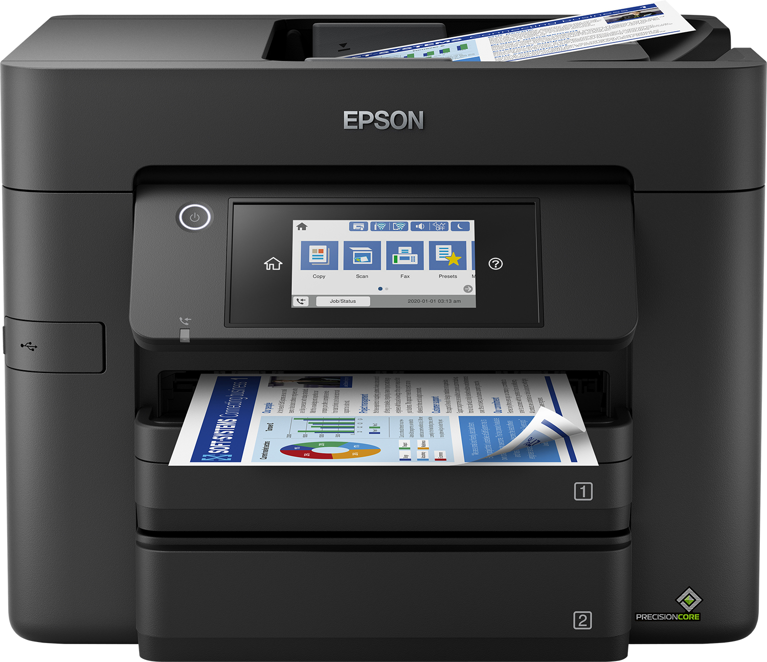 Epson WorkForce Pro WF-4830DTWF - Jet d'encre - Impression couleur - 4800 x 2400 DPI - Copie couleur - A4 - Noir