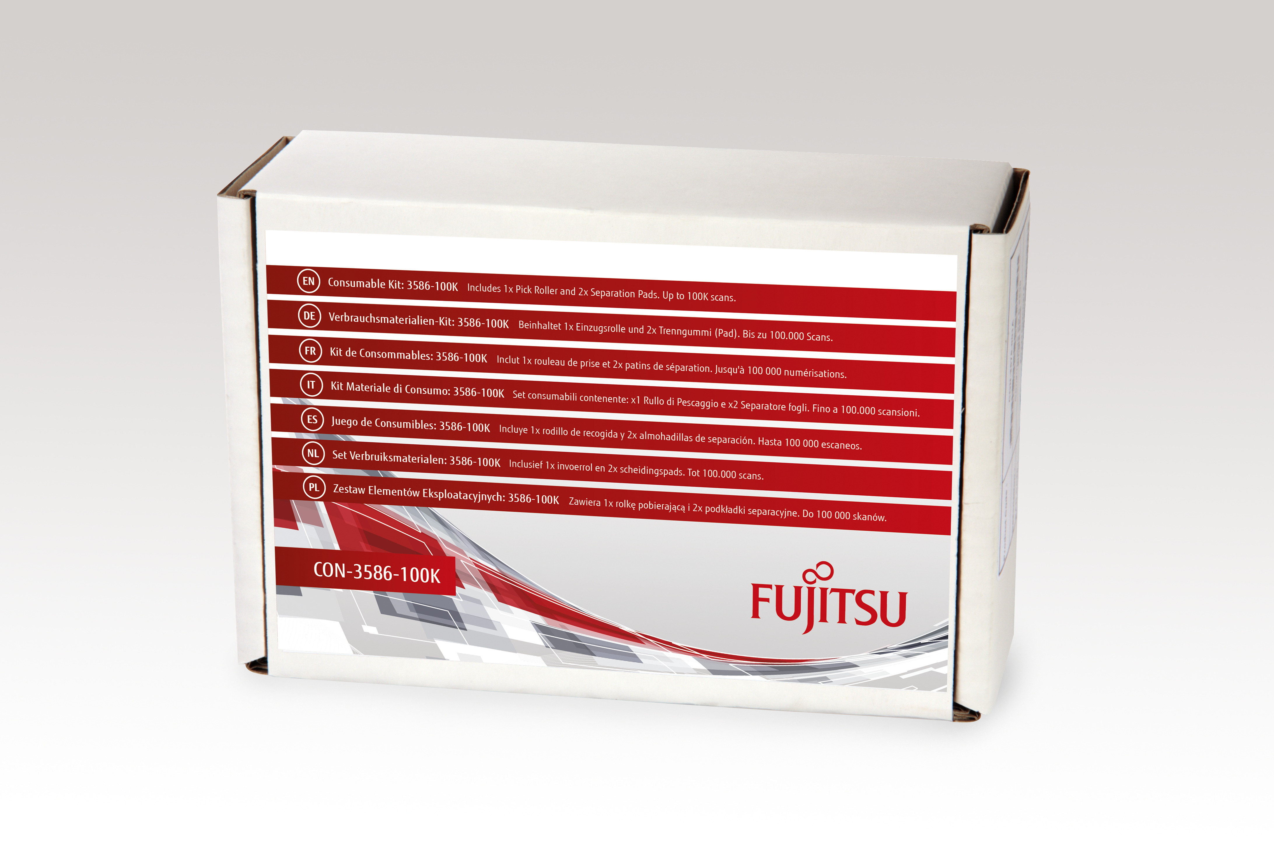 Fujitsu Includes 1x Pick Roller and 2x Separation Pads Estimated Life Up to 100K scans