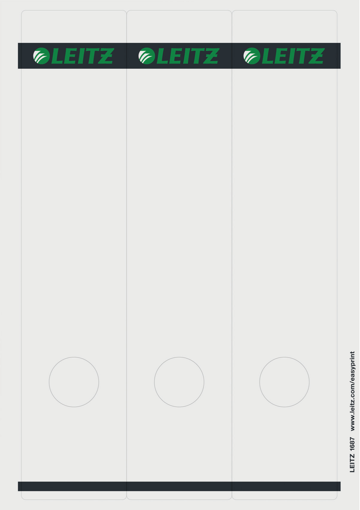 Esselte Leitz PC printable Spine Labels for standard lever arch files - Grey - Rectangle - Ring binder - Paper - 80 g/m² - 61 mm