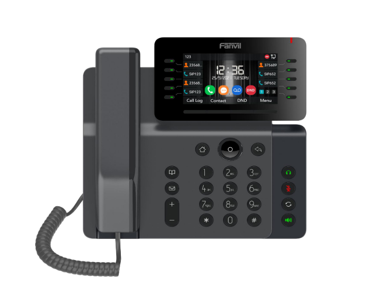 Fanvil V65 - Téléphone IP - Noir - Combiné filaire - Intrabande - Hors bande - Infos SIP - 20 lignes - 2000 entrées