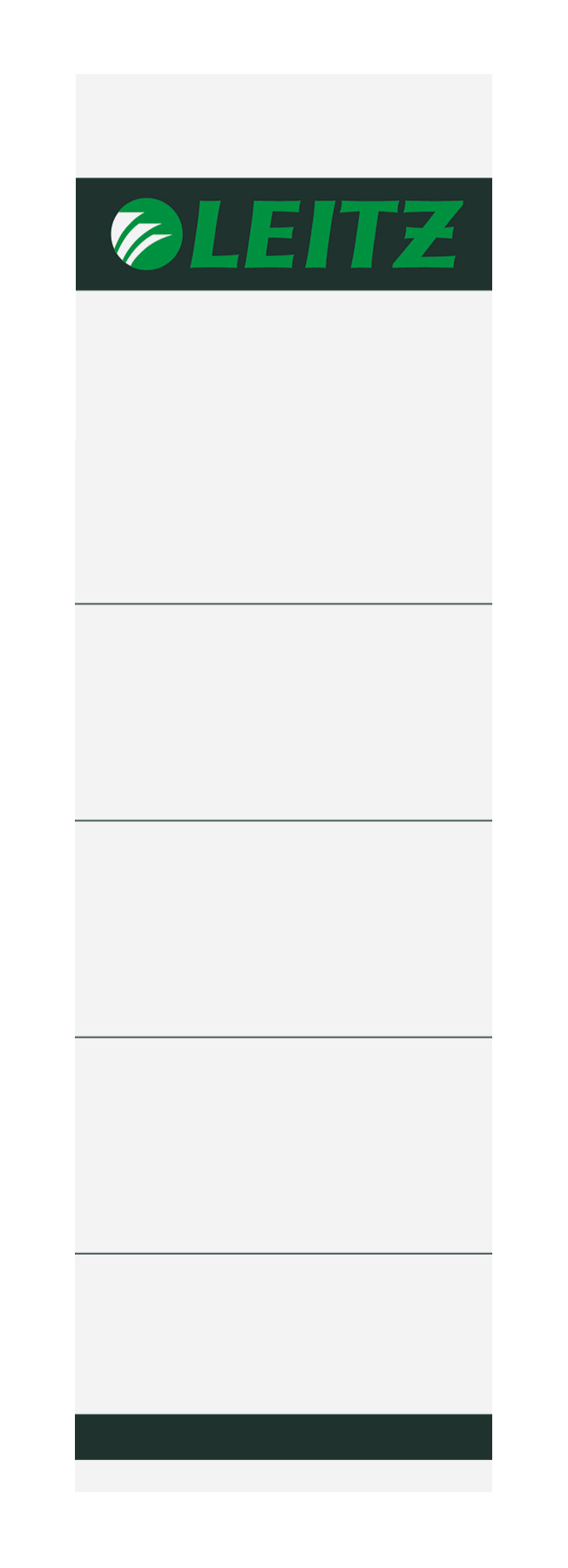 Esselte Leitz PC-printable spine labels for Plastic Lever Arch Files - Grey - Folder - Cardboard - 5.7 cm - 190 mm