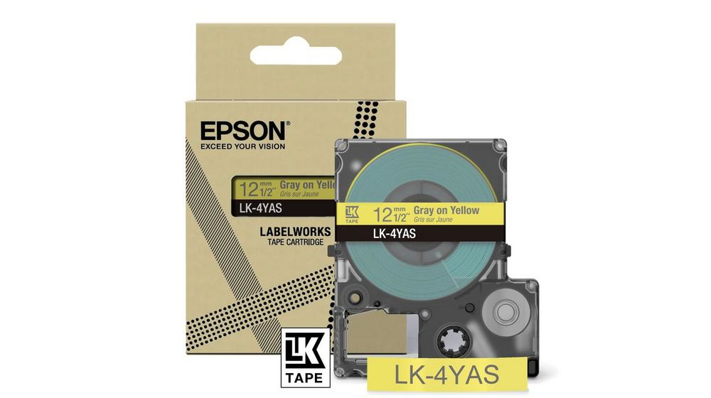 Epson LK-4YAS - Gris - Jaune - Transfert thermique - LabelWorks LW-C410 - 1,2 cm