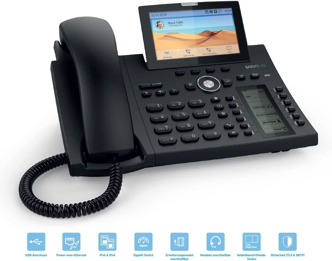 Snom D385N - Téléphone VoIP avec identification de l'appelant