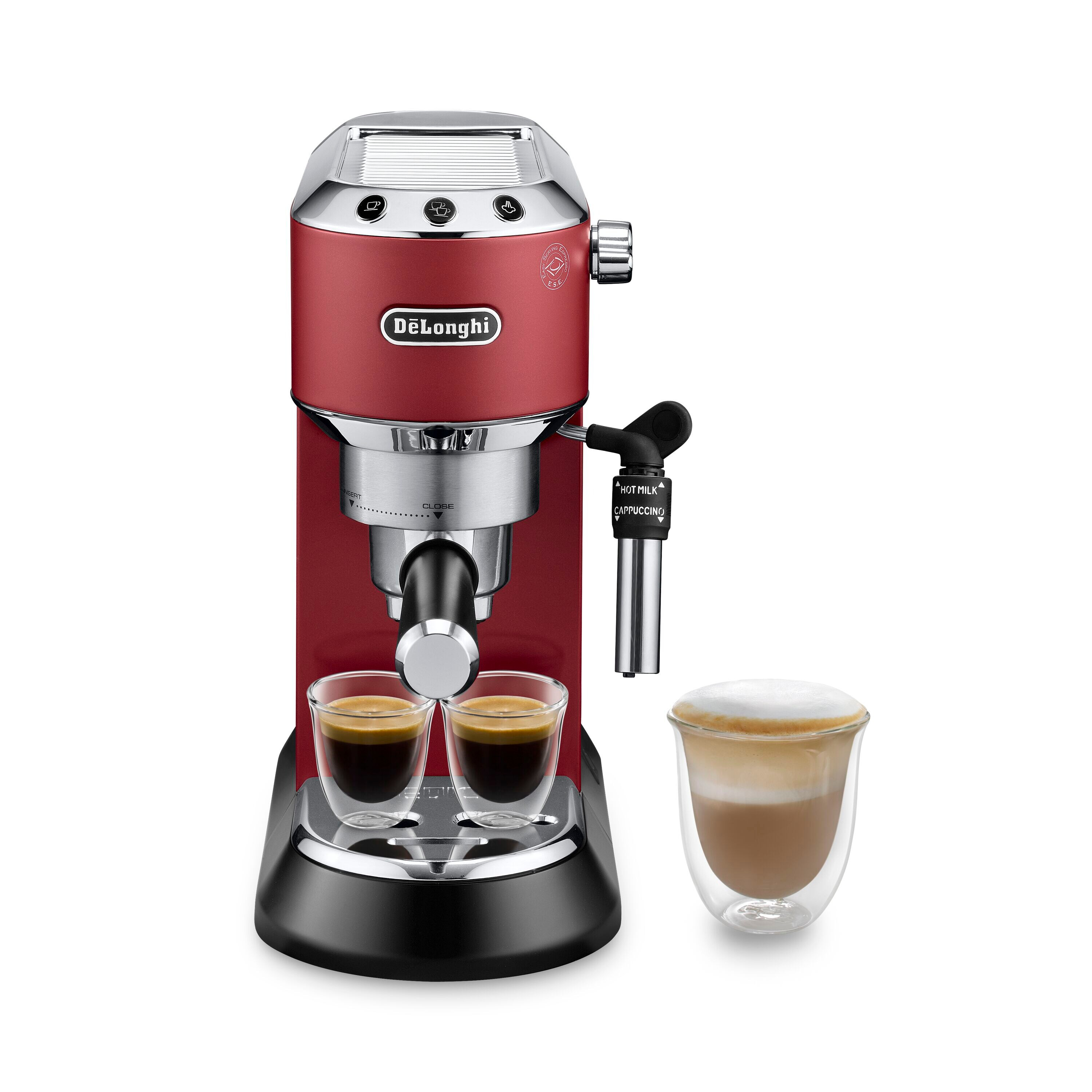 De Longhi Dedica Style EC 685.R - Espresso machine - 1.1 L - Coffee pod,Ground coffee - 1300 W - Black,Red,Silver - 132106139