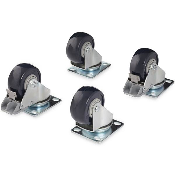 4-Piece Caster Kit for Open Frame Rack - TAA Compliant Heavy Duty Casters - Includes Installation Hardware (4POSTRACK) Styrehjulspakke for rack - 4POSTCASTER