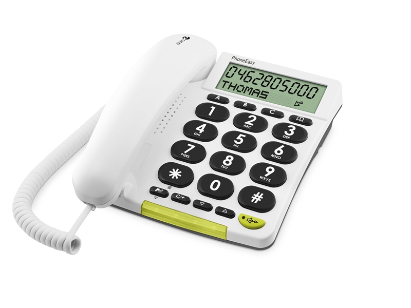 Doro 312cs - Téléphone analogique - Combiné filaire - Haut-parleur - 30 entrées - Affichage de l'appelant - Blanc