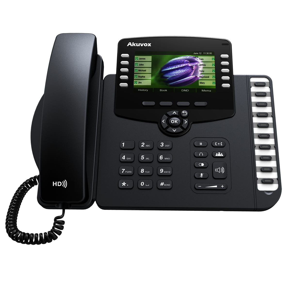 Akuvox SP-R67G IP phone, 6 lines, black, wired