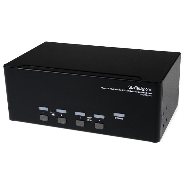 StarTech 4 Port Triple Monitor DVI USB KVM Switch - SV431TDVIUA