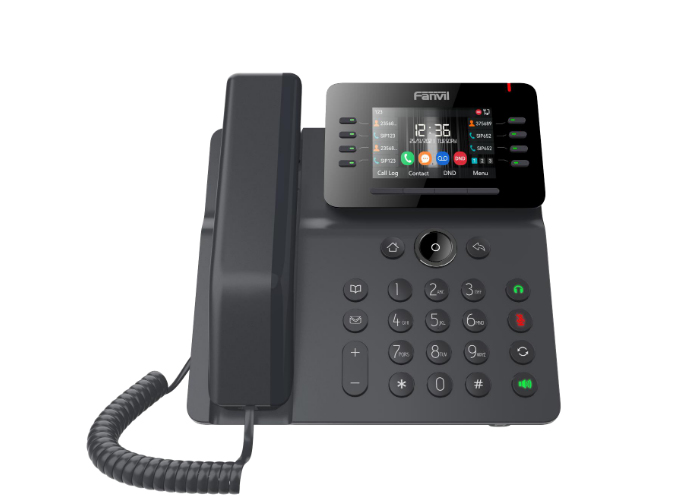 Fanvil V64 - Téléphone IP - Noir - Combiné filaire - 12 lignes - 1000 entrées - Écran LCD