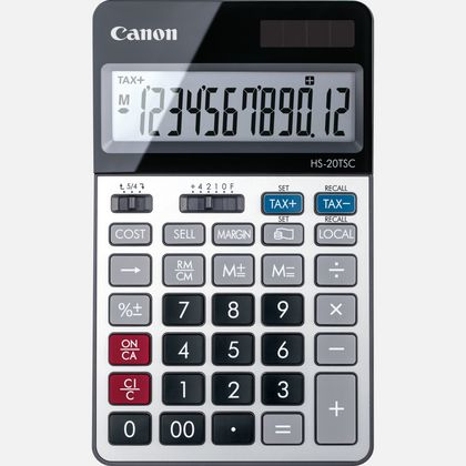 Canon HS-20TSC - Desktop - Financial - 12 digits - Battery/Solar - Black - Silver - 2469C002