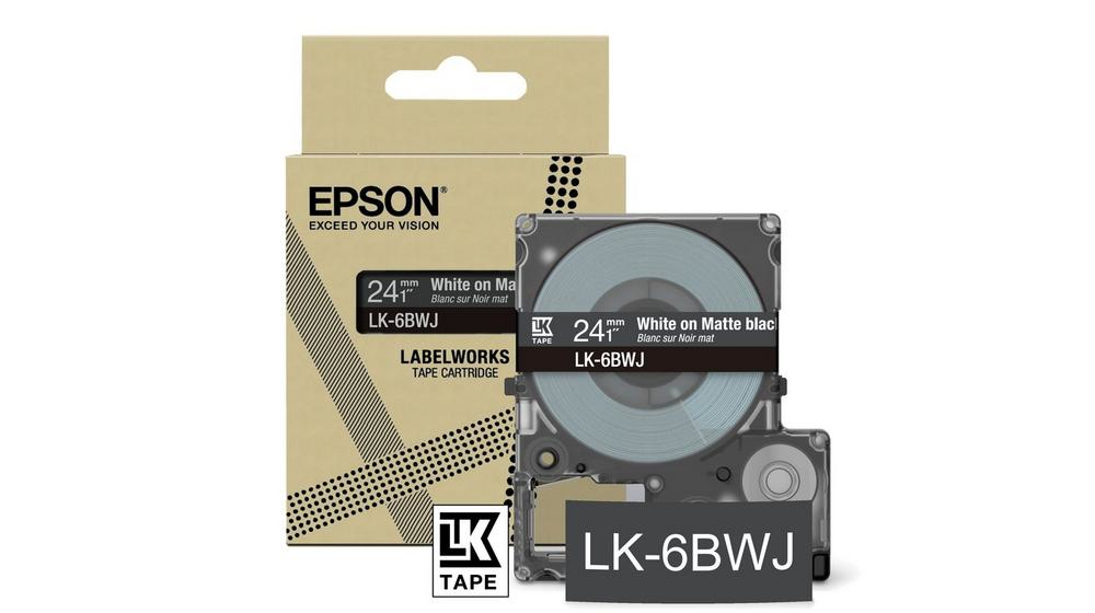 Epson LK-6BWJ - Noir - Blanc - Transfert thermique - Mat - 2,4 cm