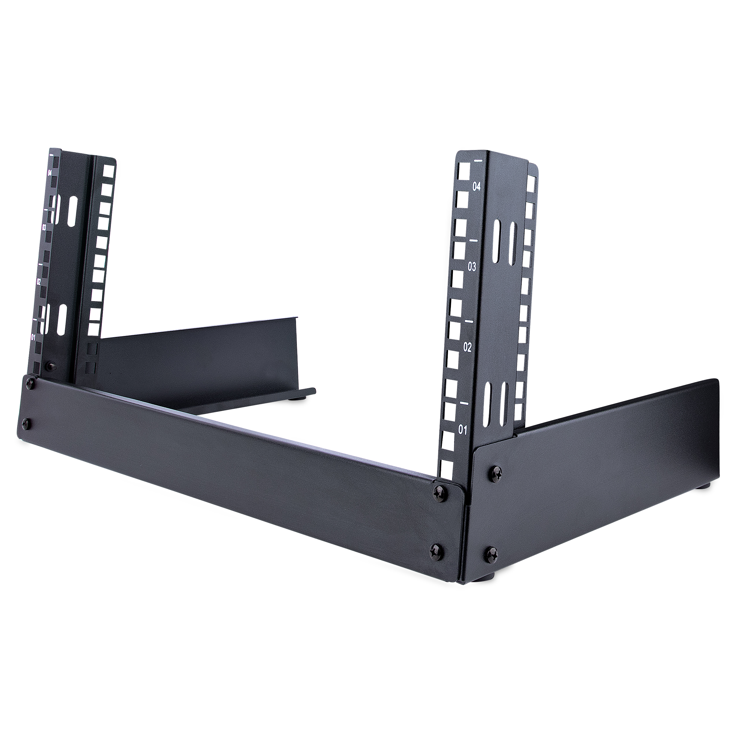 StarTech RK4OD Desktop Rack (4U, 2 Post Open Frame Rack, up to 30 kg, EIA-310, Freestanding) Black - Cabinet - Open Frame - 2 Posts - Desktop - Black - 4U - RK4OD