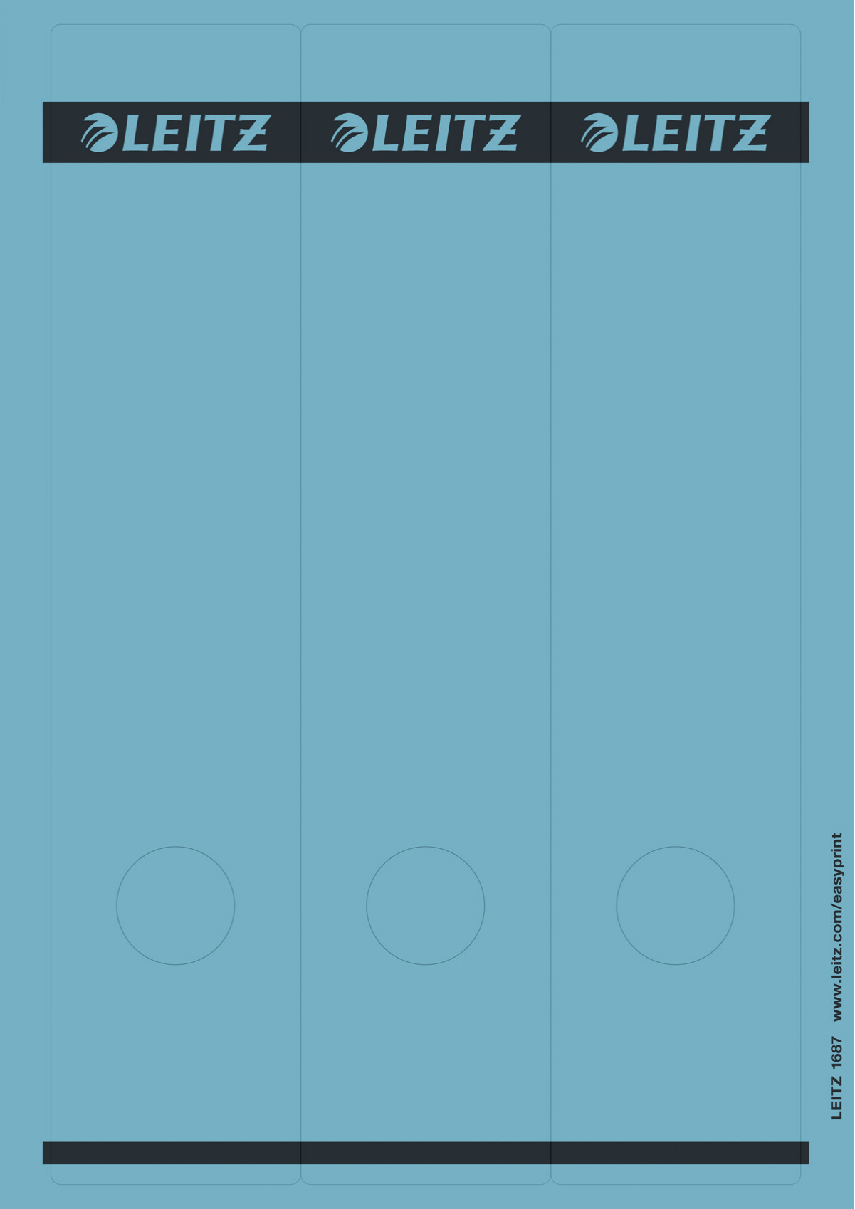 Esselte Leitz 16870035 - Blue - Rectangle - Ring binder - Paper - 80 g/m² - 61 mm
