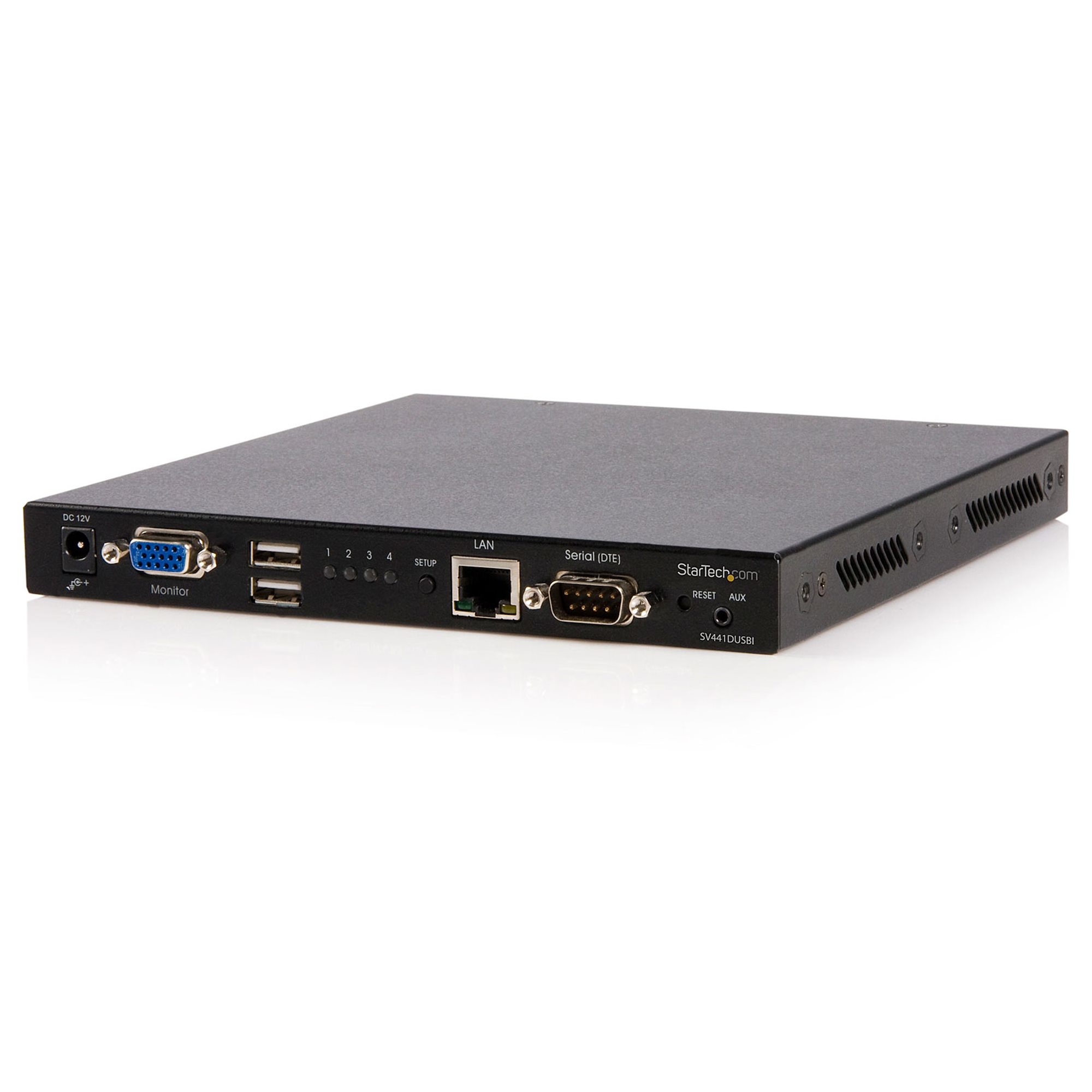 StarTech 4 Port USB VGA IP KVM Switch with Virtual Media - 1920 x 1440 pixels - Ethernet LAN - Black - SV441DUSBI