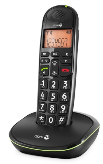 Doro PhoneEasy 100w - Téléphone DECT - 20 entrées - Noir