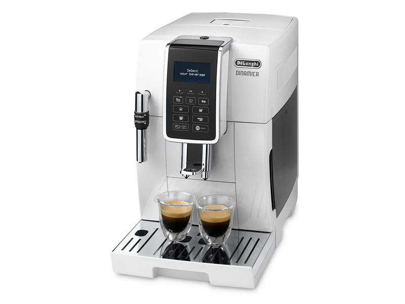 De Longhi Dinamica Ecam 350.35.W - Espresso machine - 1.8 L - Coffee beans - Ground coffee - Built-in grinder - 1450 W - White - 132220020