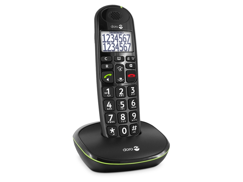 Doro PhoneEasy 110 - DECT telephone - Speakerphone - 100 entries - Caller ID - Black - 380105