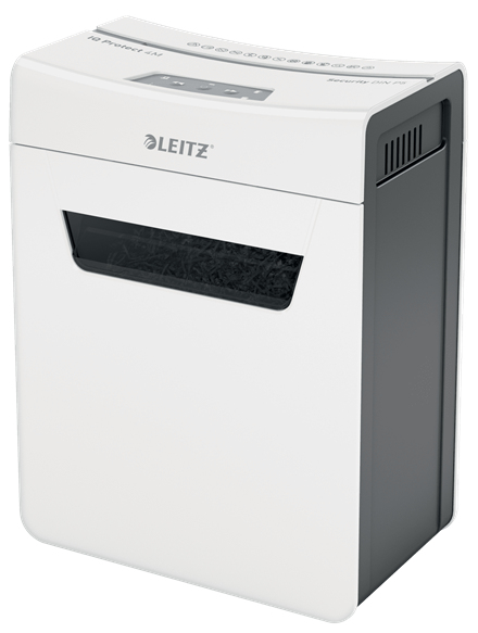 Esselte Leitz IQ Protect Premium Paper Shredder 4M P5 - Micro-cut shredding - 14 L - Touch - 4 sheets - P-5 - Grey - White