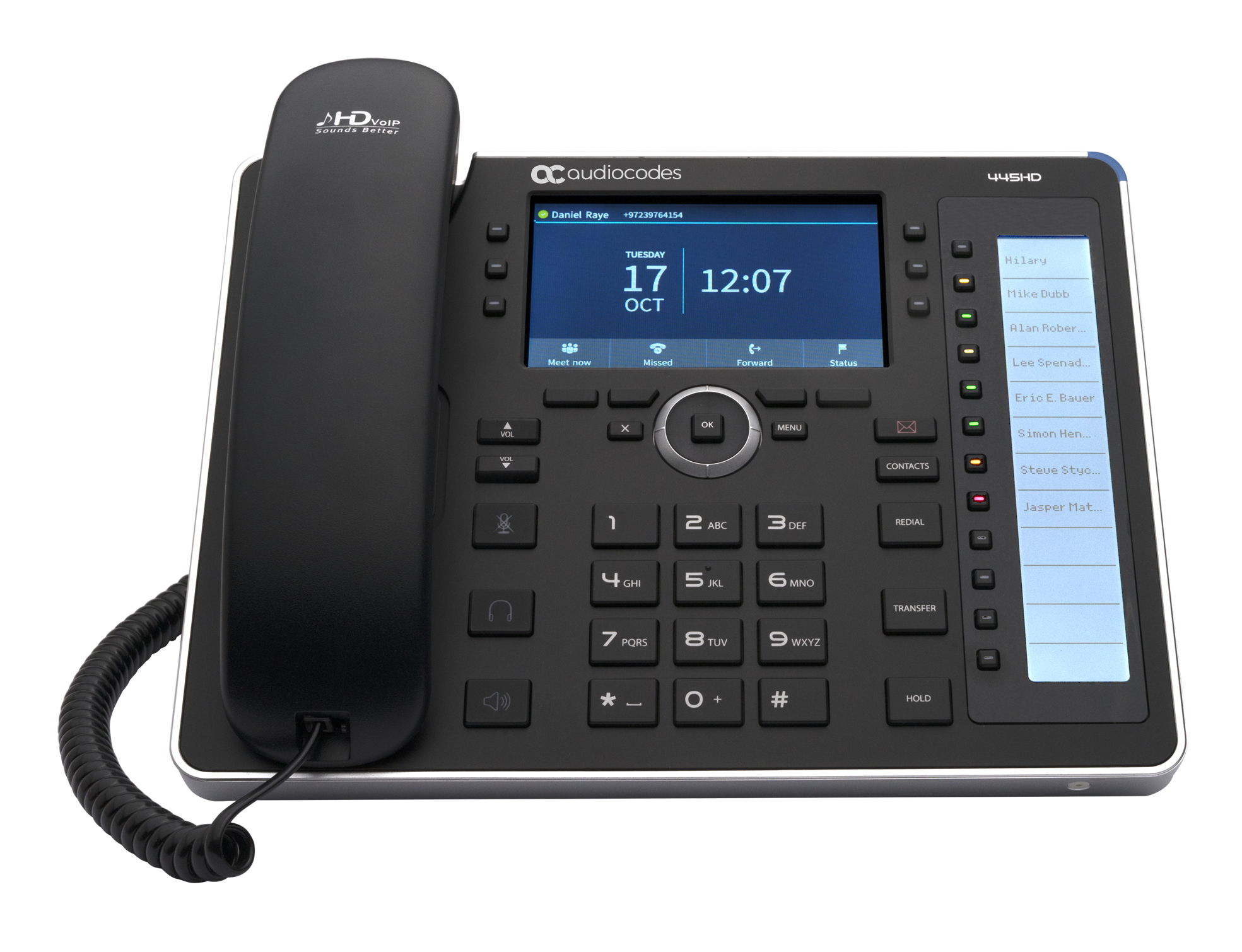AudioCodes IP 445HD IP-Phone PoE GbE black with integrated BT and WiFi - Voip phone - TCP/IP