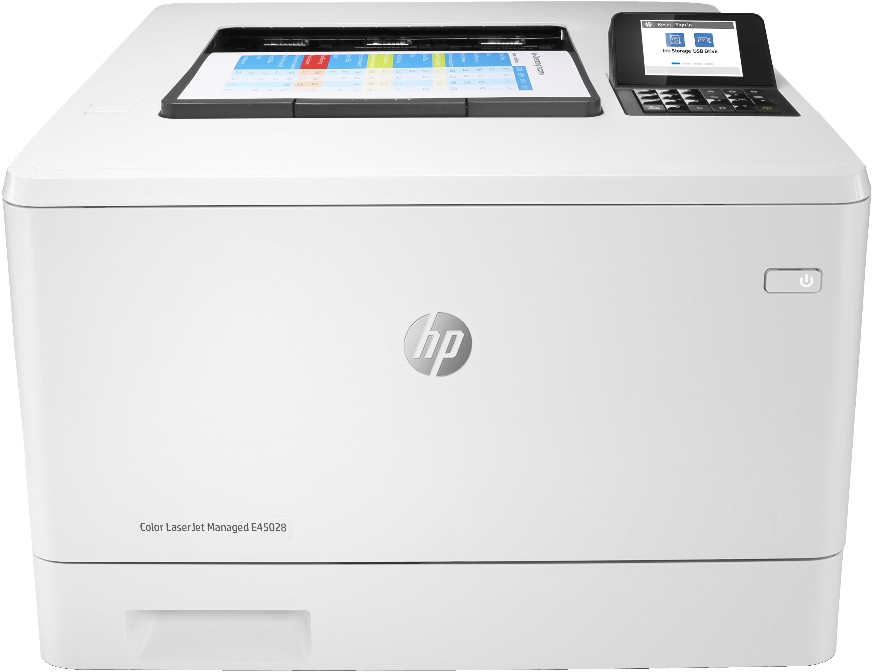 HP LaserJet Color Managed E45028dn - Color - Printer for Business - Print - Strong Security; Compact Size; Energy Efficient; Two-sided printing; Front-facing USB printing - Laser - Colour - 600 x 600 DPI - A4 - 27 ppm - Duplex printing - 3QA35A#B19