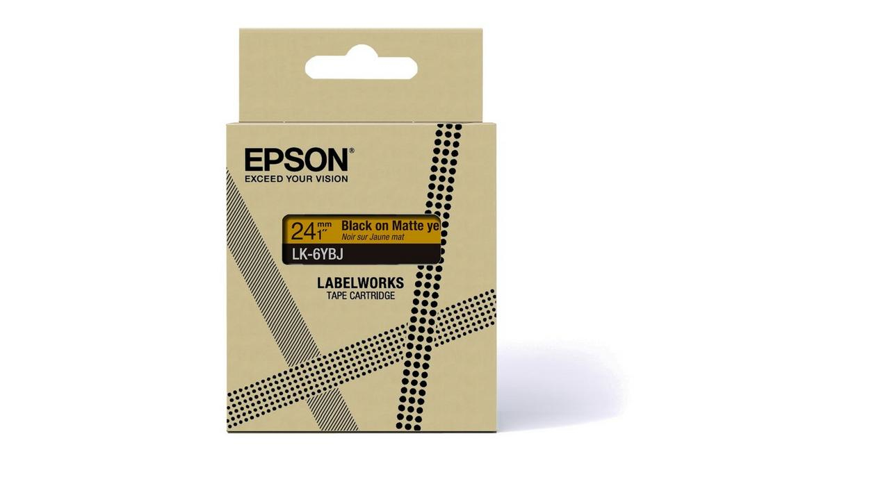 Epson C53S672076 - Noir sur jaune - Epson - LK-6YBJ - 2,4 cm