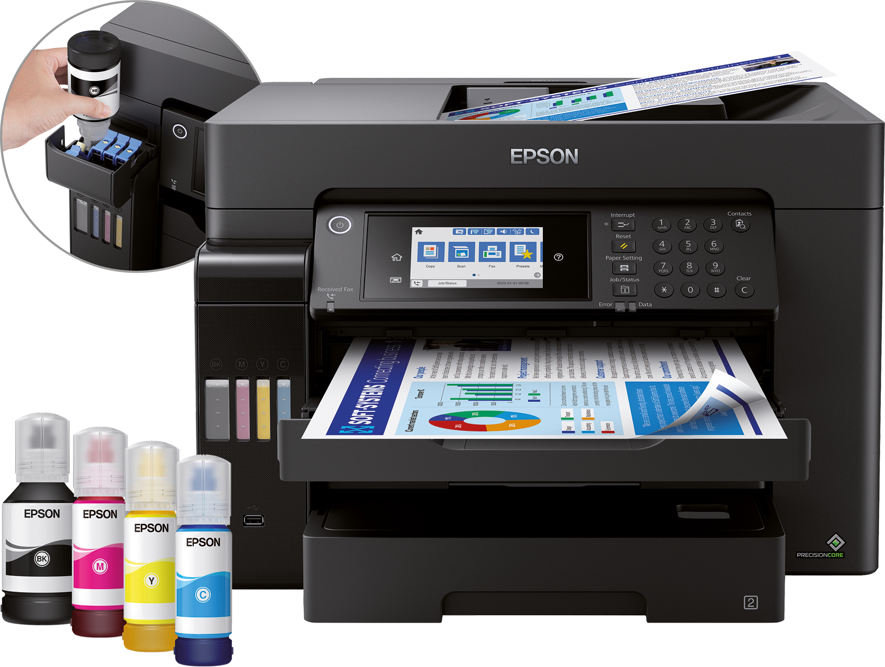 Epson EcoTank ET-16650 - Jet d'encre - Impression couleur - 4800 x 1200 DPI - A3 - Impression directe - Noir