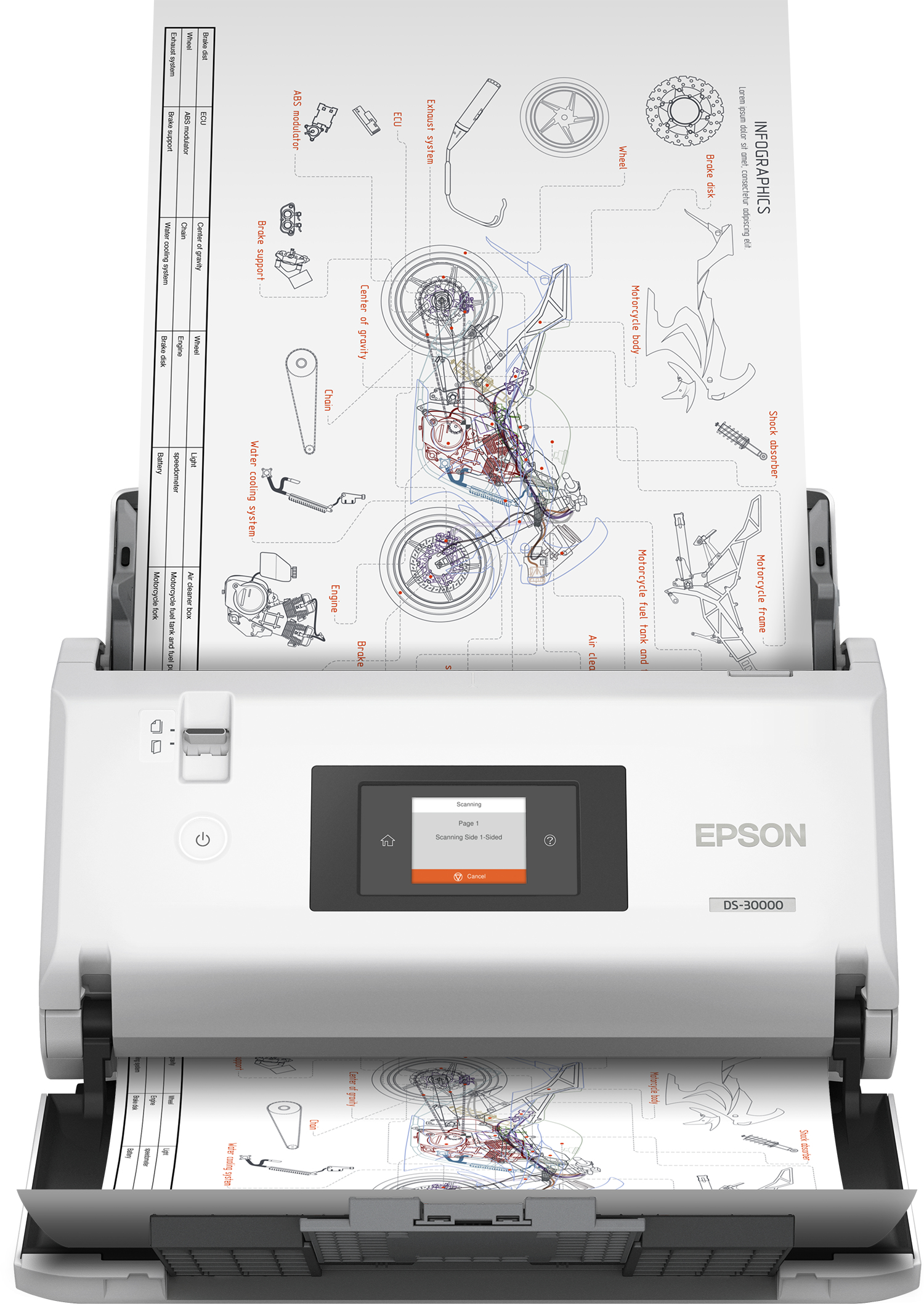 Epson WorkForce DS-30000 - 304,8 x 5588 mm - 600 x 600 DPI - 30 bits - 24 bits - 10 bits - 8 bits