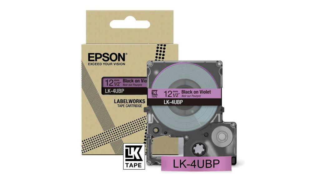 Epson LK-4UBP - Noir - Violet - Transfert thermique - LabelWorks LW-C410 - 1,2 cm
