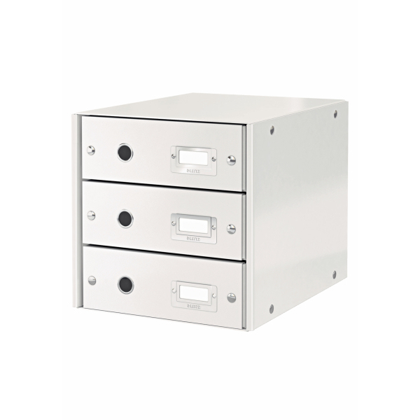 Esselte Leitz Click & Store Drawer Cabinet - MDF - White - A4 - 3 drawer(s) - Catalogue - Flat file - Folder - Letter - Note - Paper - Sheet protector - 286 mm