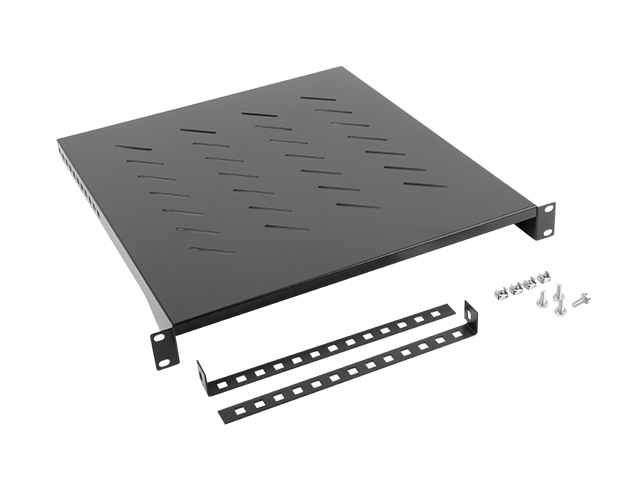 AK-1005-B: 1U 19" Rack Shelf, 25kg, Black - AK-1005-B