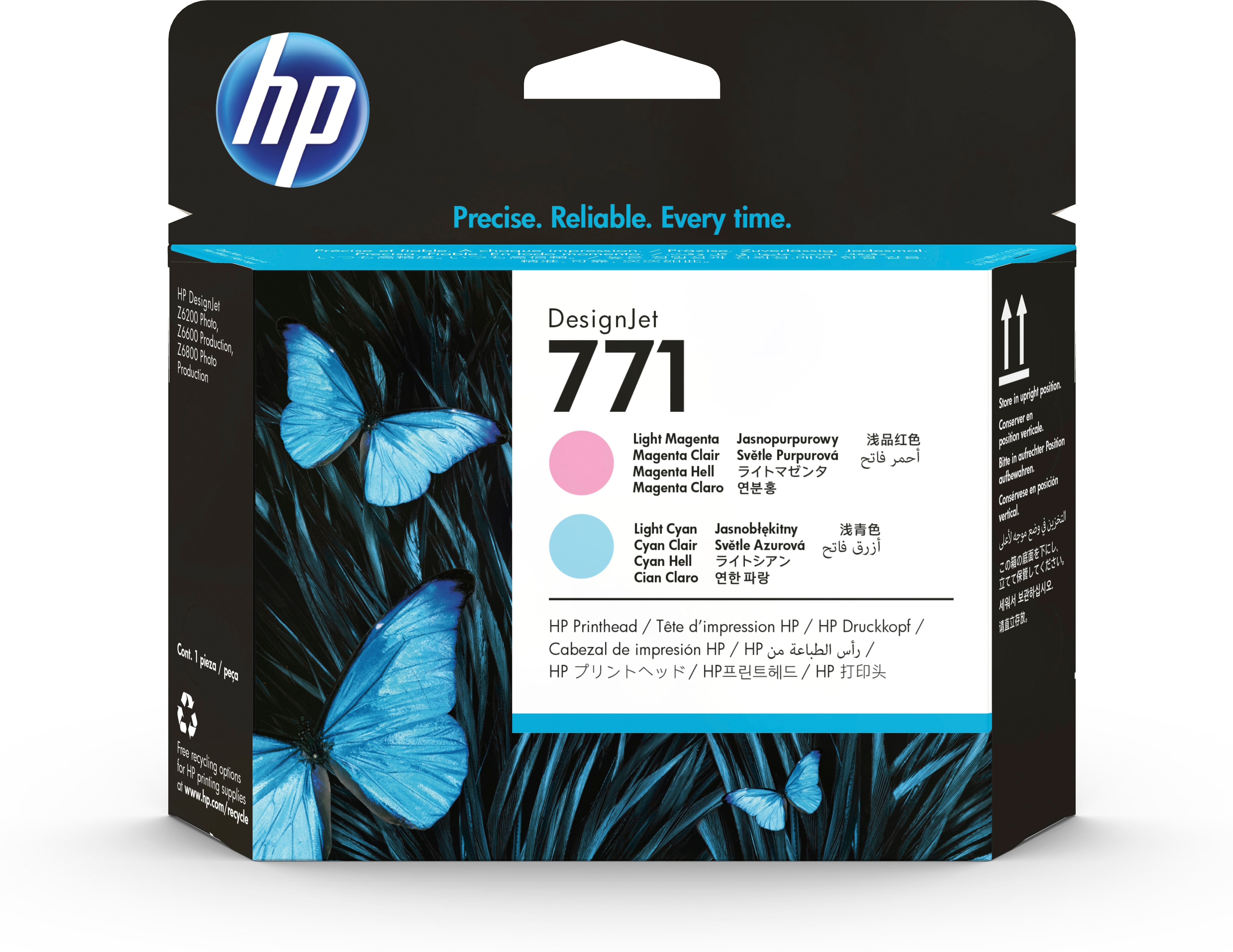 Cartouche d'encre HP DesignJet 771 cyan, cyan clair/photo, magenta clair/photo