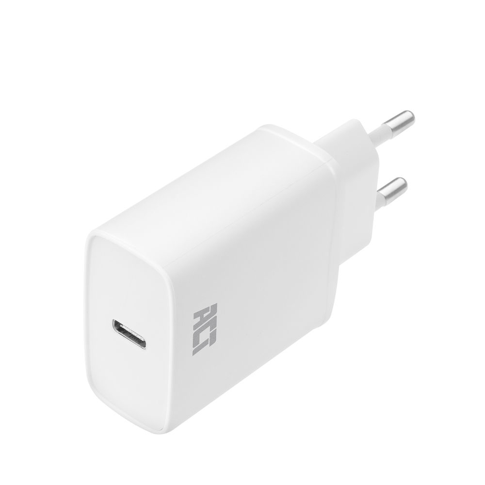 ACT Chargeur USB-C 1 port 20 W Power Delivery blanc, charge rapide