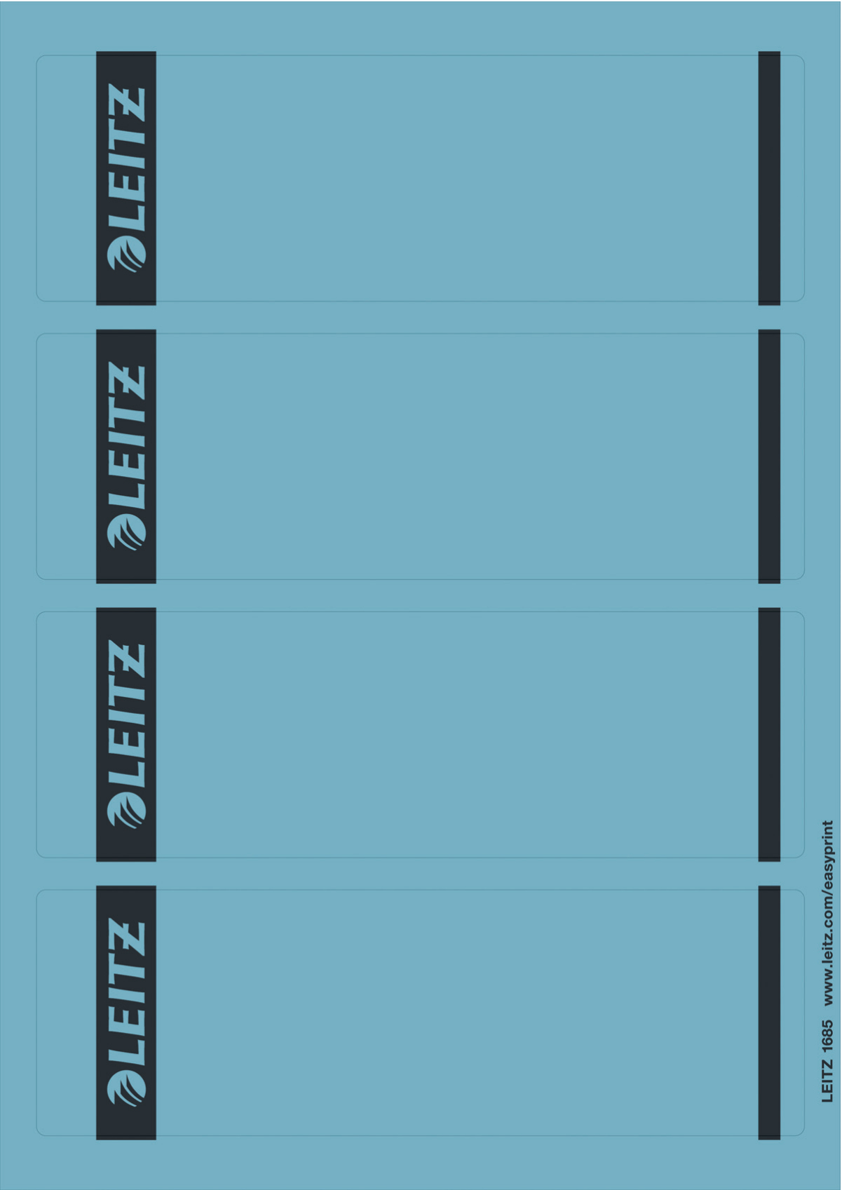 Esselte Leitz PC printable Spine Labels for standard lever arch files - Blue - Rectangle - Ring binder - Paper - 80 g/m² - 61 mm