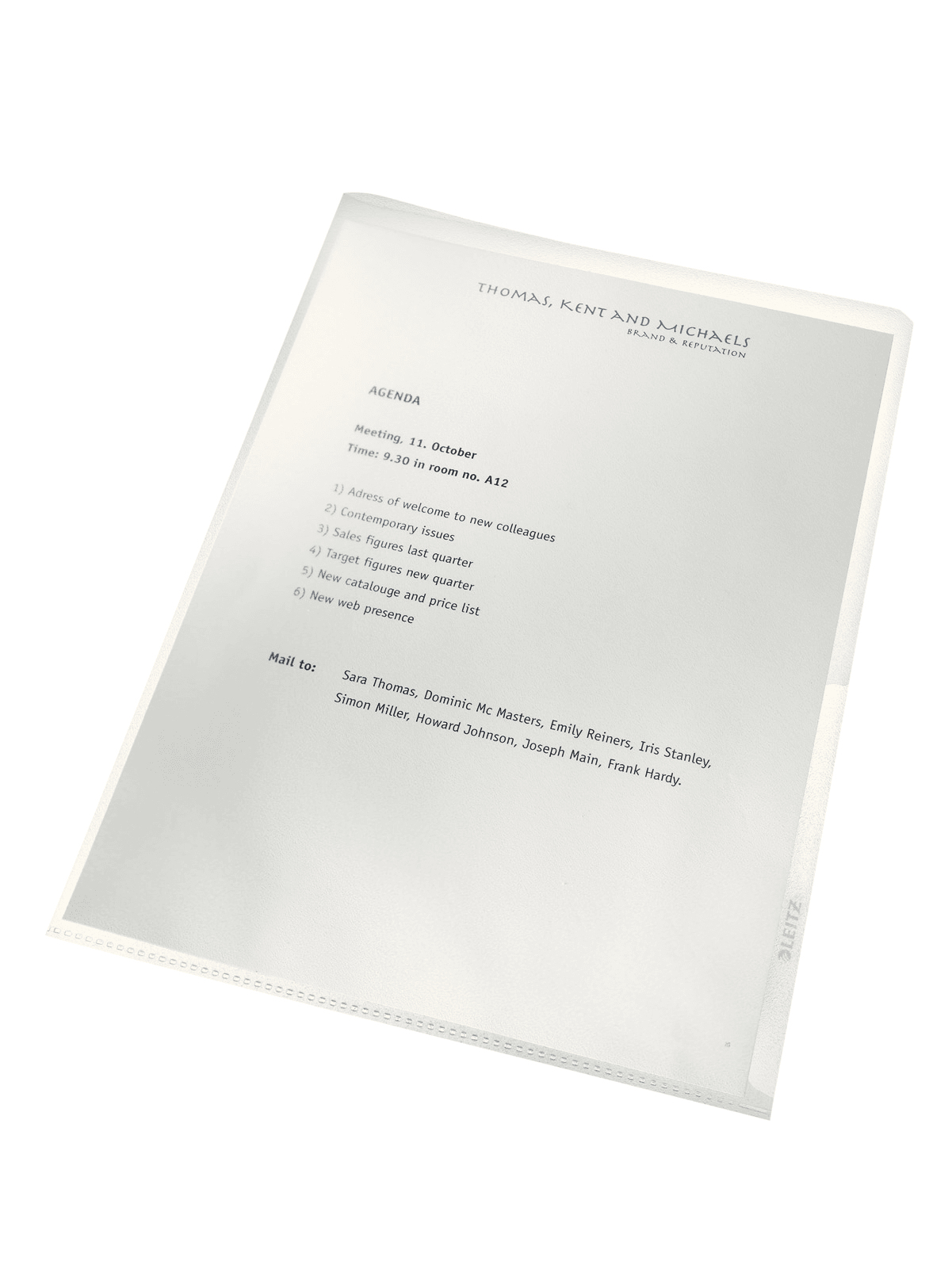 Esselte Leitz 40013003 - 210 x 297 mm (A4) - Transparent - Polypropylene (PP) - Matt - Portrait - 220 mm