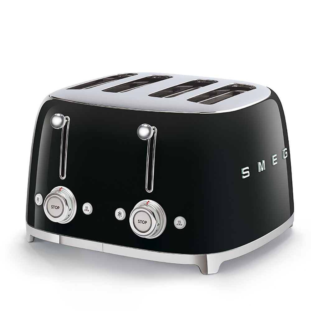SMEG TSF03BLEU Brødrister 4 skiver 50-tallsstil Svart - TSF03BLEU