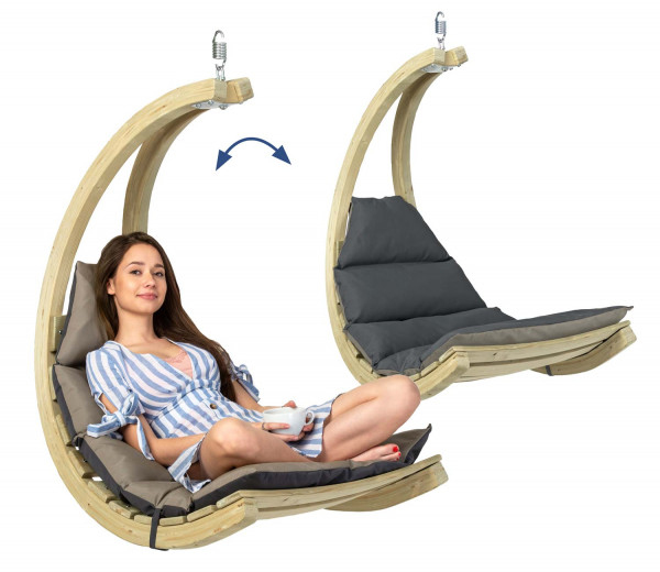Amazonas AZ-2020450 - Chaise longue suspendue - Sans support - Intérieur/extérieur - Gris - Polyester - Polypropylène (PP) - 120 kg