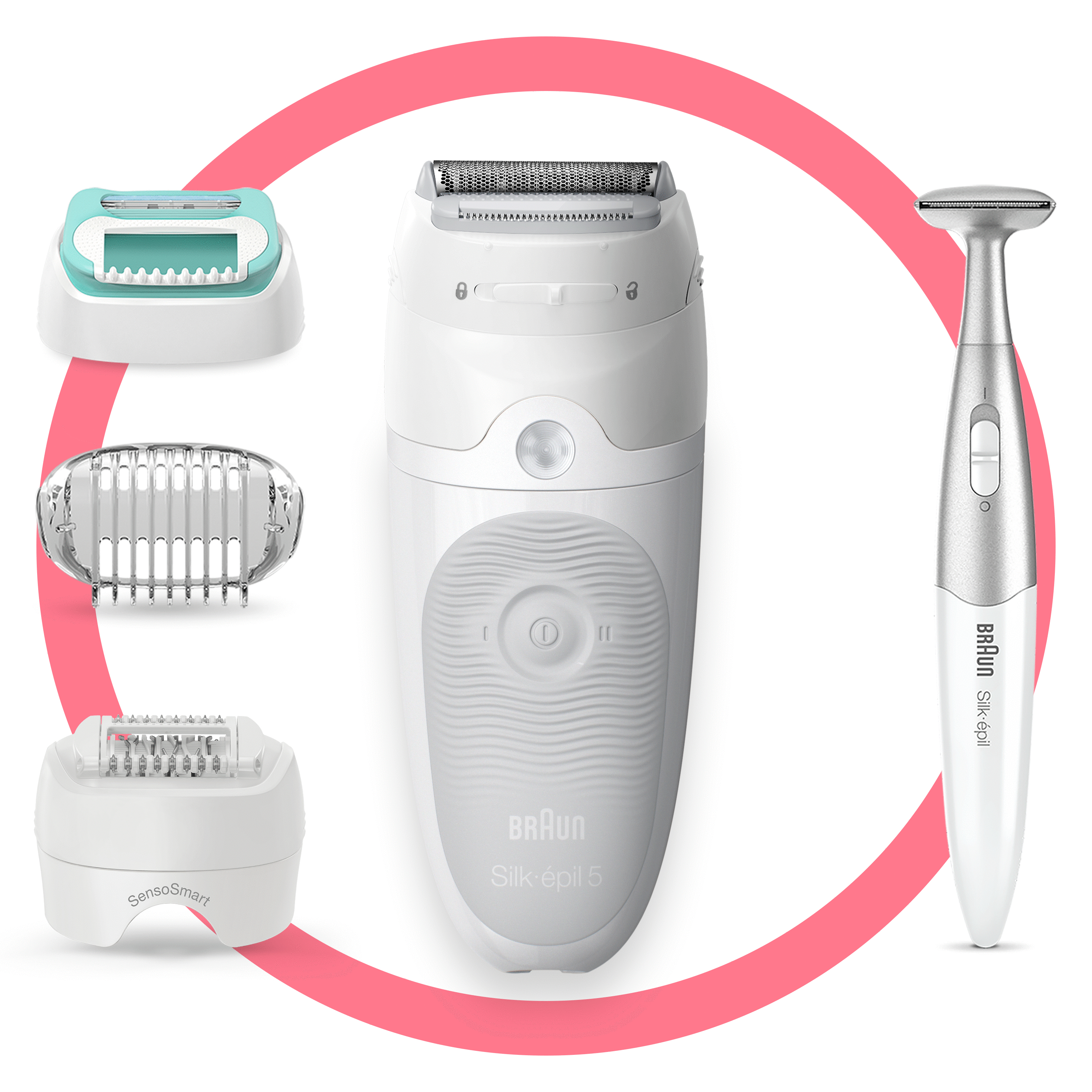 Braun Silk-épil 5 81770432 Épilateur Blanc 28 Pincettes MicroGrip