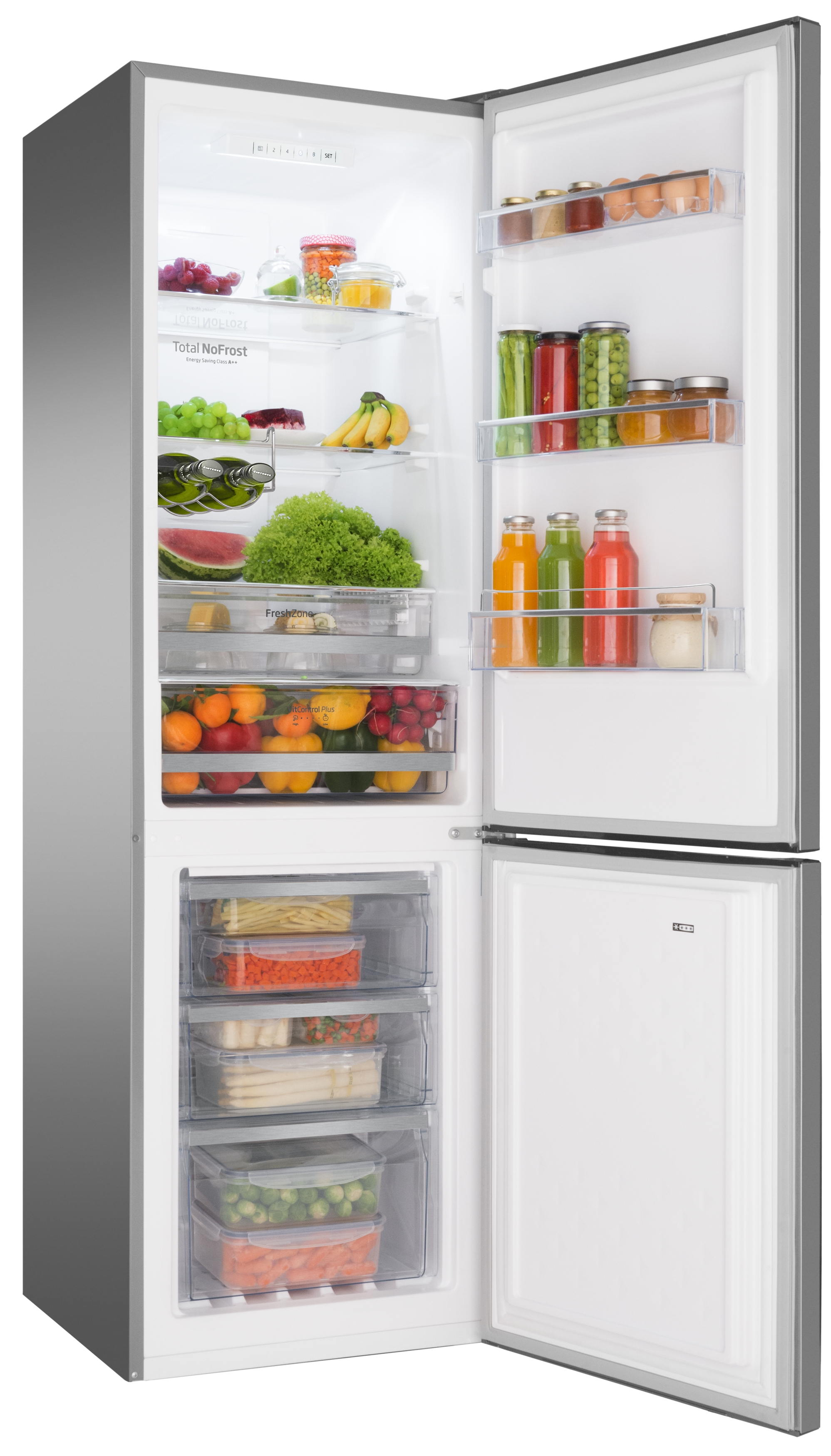 Amica KGC 15494 E fridge/freezer, 180L, stainless - KGC 15494 E