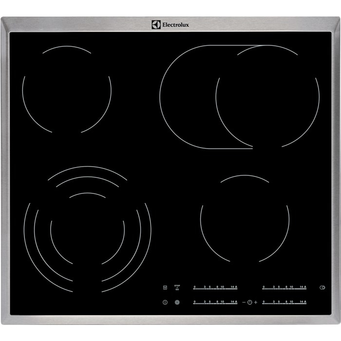 Electrolux EHF46547XK - Black - Built-in - Ceramic - Glass-ceramic - 4 zone(s) - 4 zone(s)
