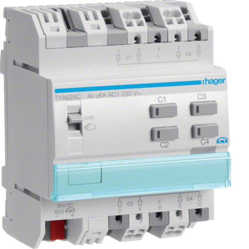 Hager TYA624C - -5 - 45 °C - Gris - IP20 - 65 mm - 90 mm - 1 pièce(s)