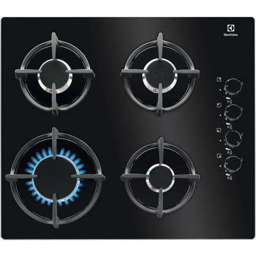 Electrolux EGG6407K - Black - Built-in - Gas - Glass - 4 zone(s) - 4 zone(s) - 949 640 465