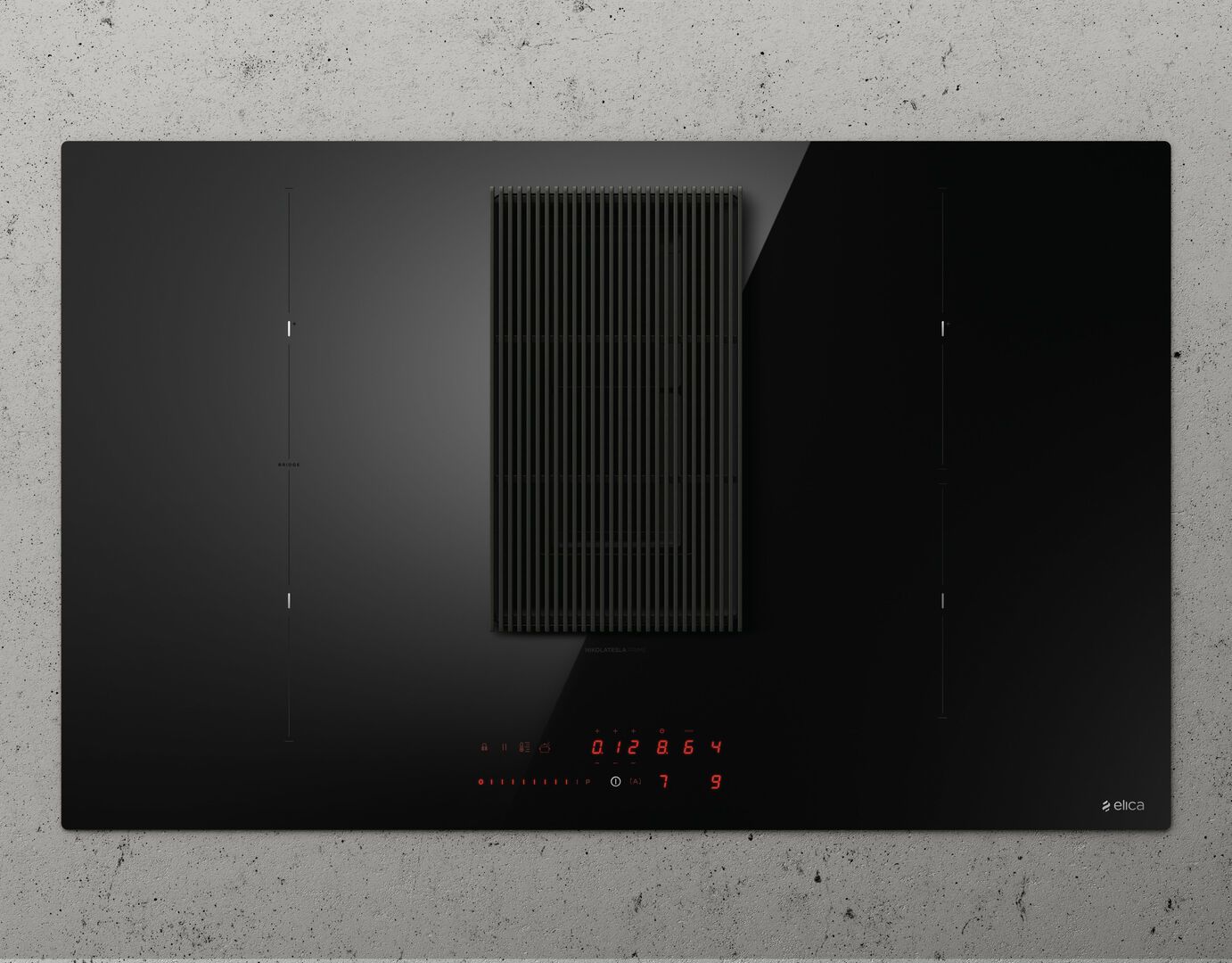 Elica NikolaTesla Prime S - Black - Built-in - 83 cm - Zone induction hob - Tempered glass - 4 zone(s)