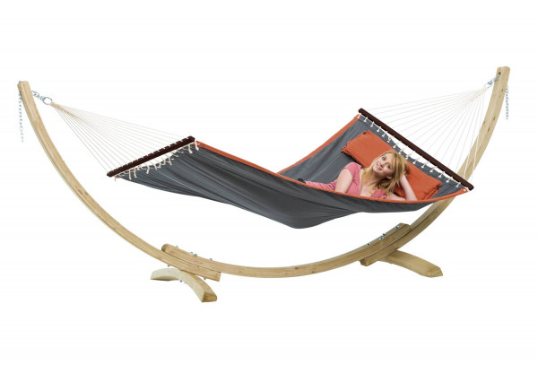 Amazonas AZ-6010130 - Hamac à structure - 160 kg - 1 personne(s) - Coton - Polyester - Gris - Bois