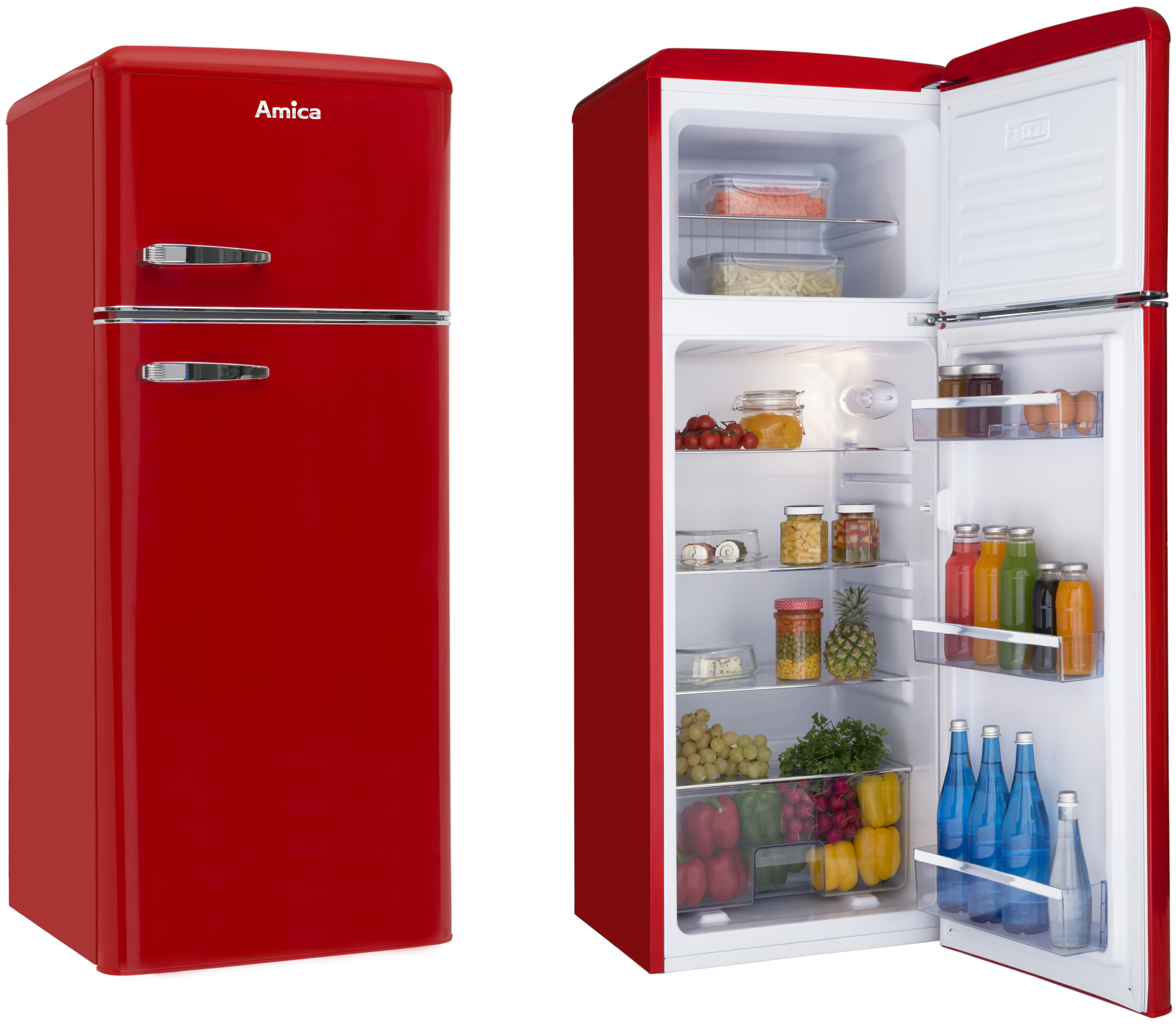 Amica KGC15630R réfrigérateur/congélateur, rouge
