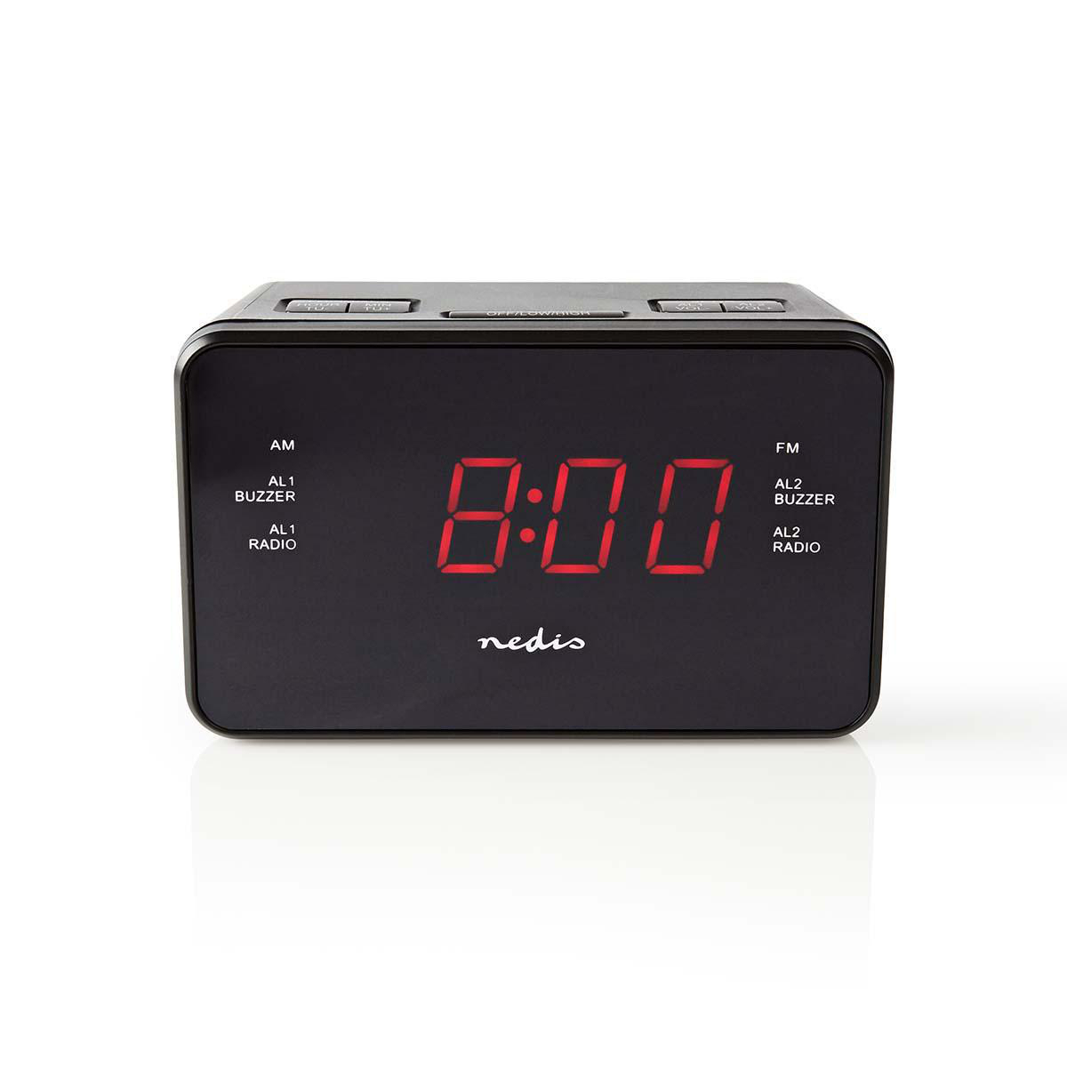 Nedis CLAR002BK Radio-réveil AM/FM
