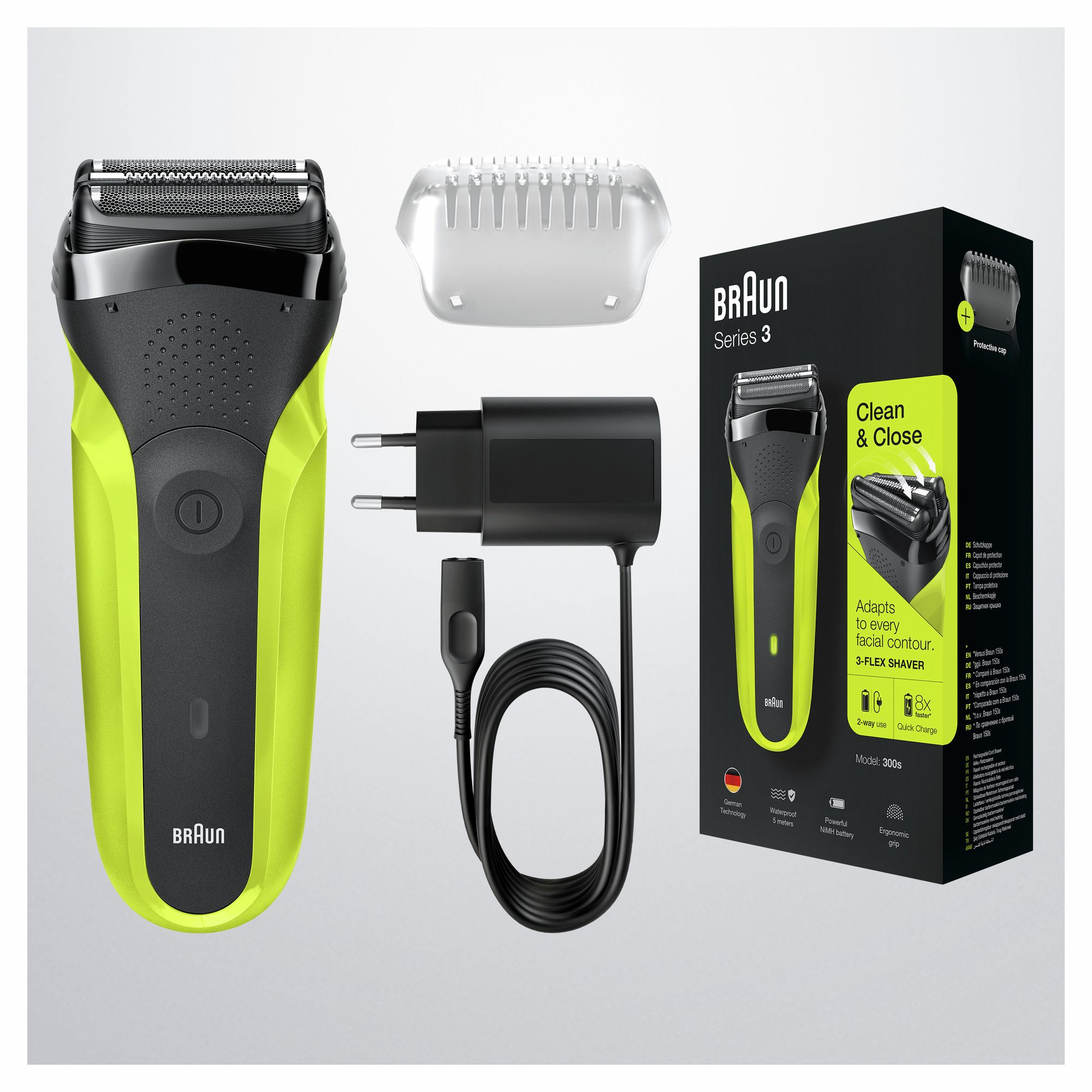 Rasoir Braun Series 3 300 Noir/Vert