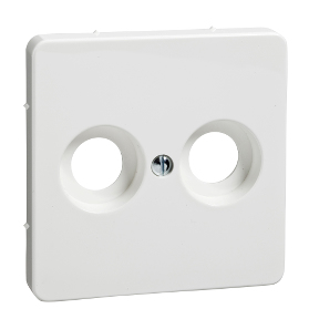 Plaque centrale Schneider Electric 503614, embase d'antenne 2 trous, blanc pur