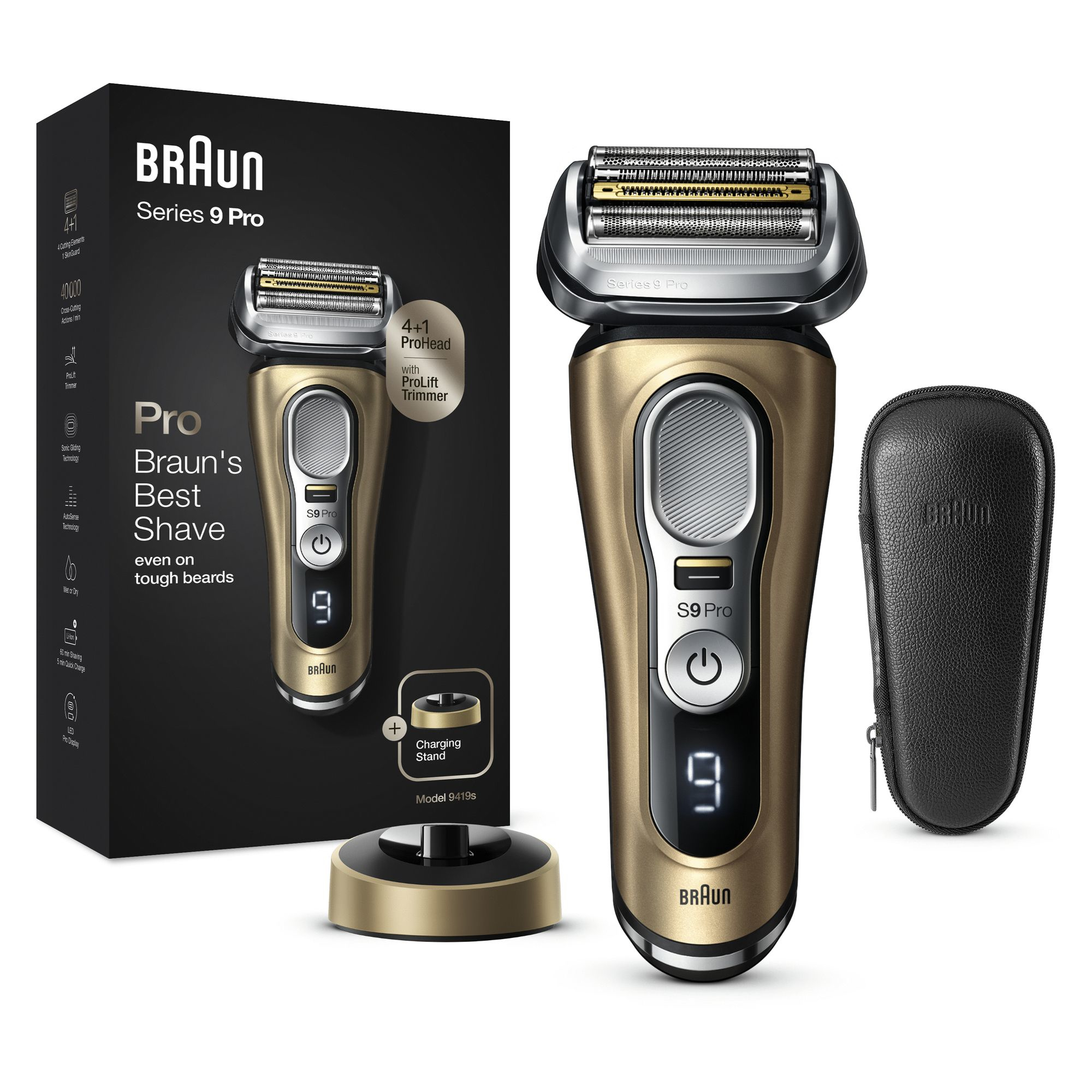Braun Series 9 9419s Rakapparat Svart/Guld - 4210201393733