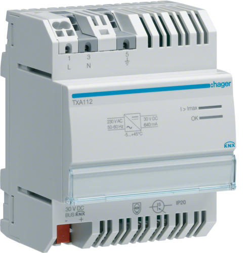 Hager TXA112 - Gris - Surcharge, Court-circuit - 230 V - 50 - 60 Hz - 30 V - 0,64 A