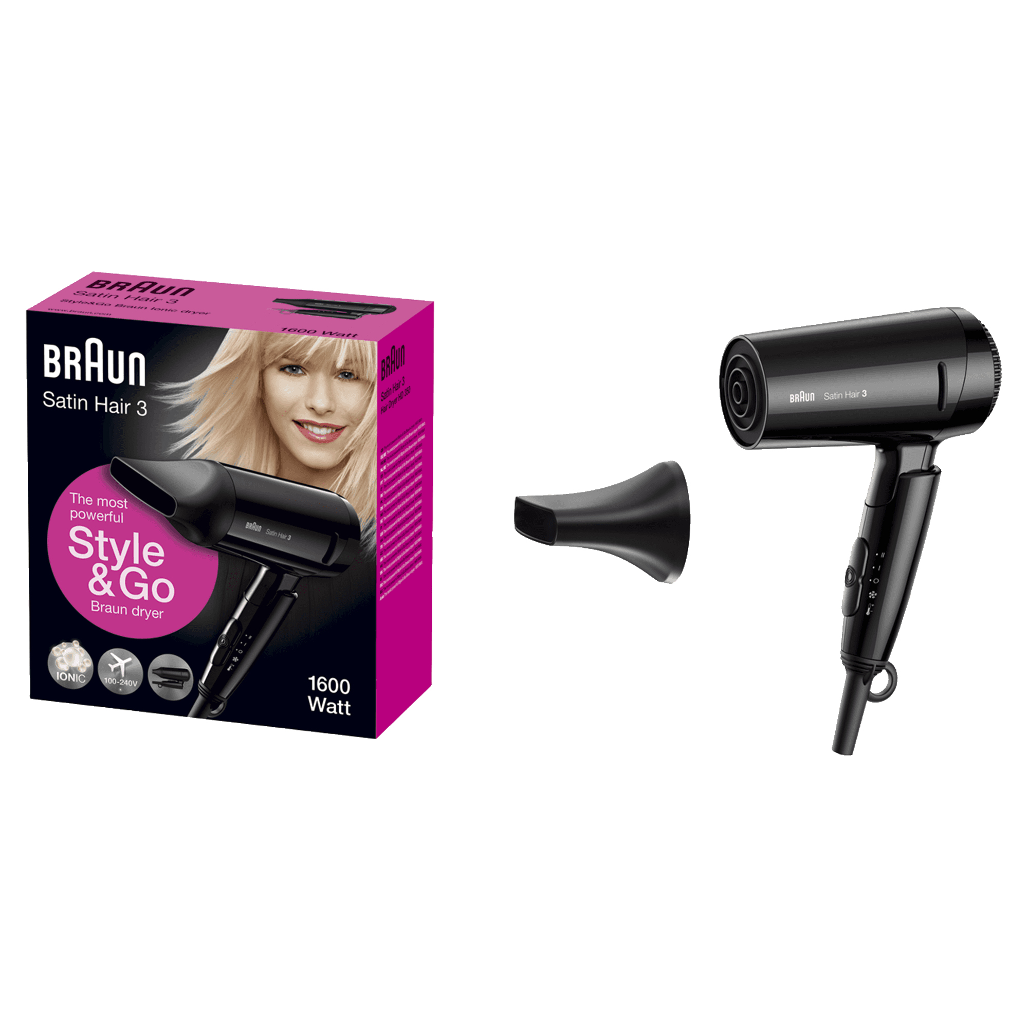 Braun HD 350 Sèche-cheveux 1600W Noir